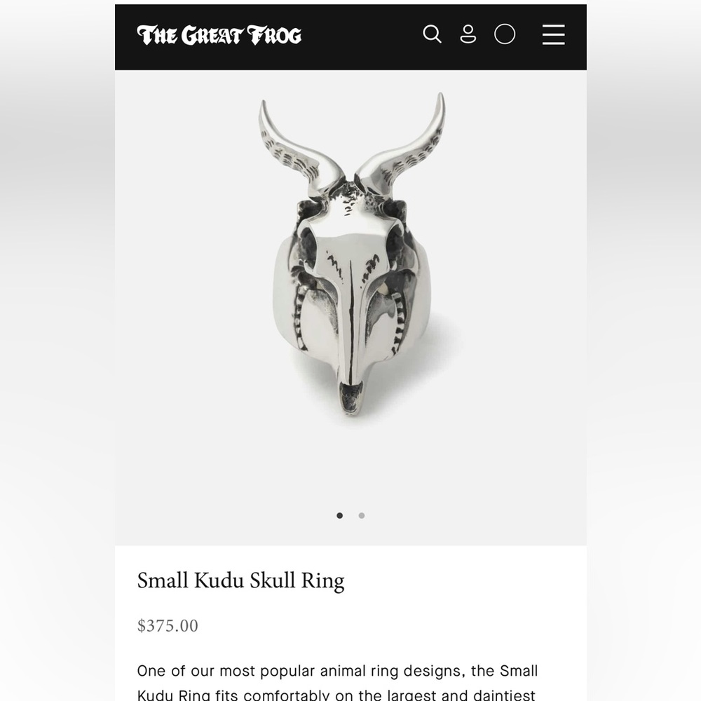 The great frog small kudu ring
